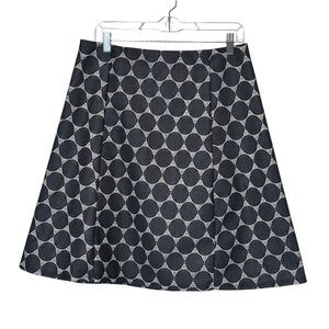 Renee C. Elegant Black, White and Gray Patterned Skirt size Large